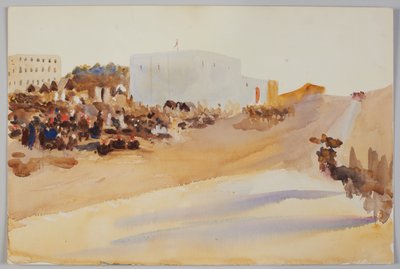 Tanger. noin 1900. Lyijykynä ja akvarelli tekijältä Emily Sargent