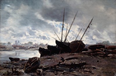 Veneet odottavat vuorovettä, 1882. tekijältä Emmanuel Lansyer