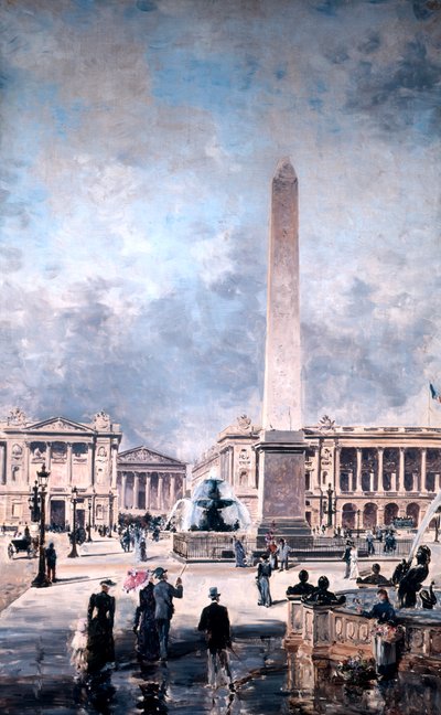 Luxorin obeliski ja Place de la Concorde, 1891. tekijältä Emmanuel Lansyer