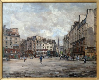 Place Maubert vuonna 1888, Emmanuel Maurice Lansyerin (1835-1893) maalaus l