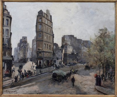 Rue de la Lune, Beauregard ja de Clery, näkymät Boulevard Saint Denisille Pariisissa tekijältä Emmanuel Lansyer