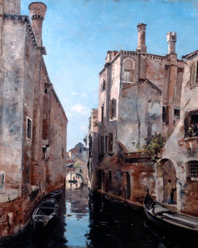 San Sebastianin kirkon ympäristö, Venetsia, 1892. tekijältä Emmanuel Lansyer