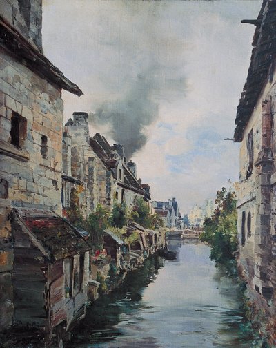 Beaulieun kanava, näkymä sillalle tiellä Lochesista Beaulieuhun. 1891 (öljy kankaalle) tekijältä Emmanuel Lansyer
