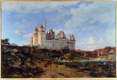Näkymä Pierrefondsin linnasta Oise-maalauksessa Emmanuel Lansyer (1835-1893) 1800-luvun Beauvais. Musee Departemental de l