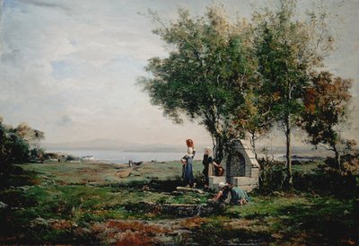 Naiset suihkulähteellä tekijältä Emmanuel Lansyer