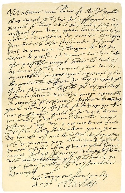 Espanjan keisari Kaarle V:n kirje Englannin kuningatar Marialle, 1555. tekijältä Emperor Charles V