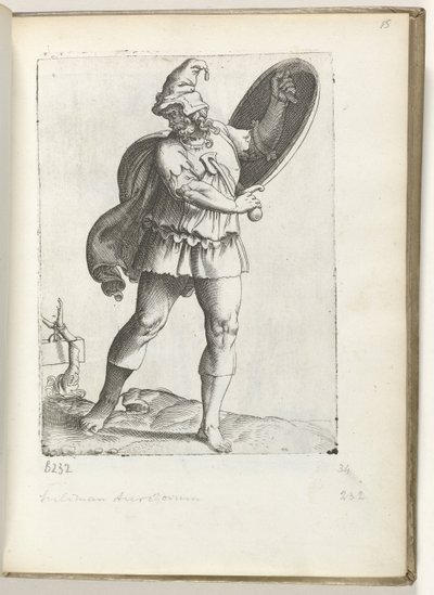 Espanjalainen krijgsman n. 1550 Aikamme eri kansojen asenteet (sarjan nimi) tekijältä Enea Vico