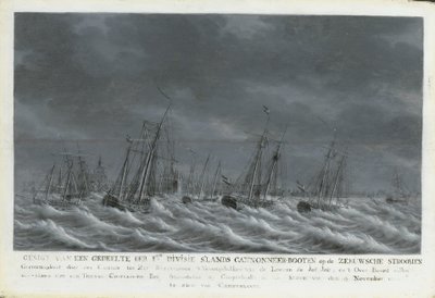 Batavian laivasto Veeren edustalla, 1800 tekijältä Engel Hoogerheyden