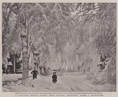Kanadalainen talvimaisema, West Avenue, Hamilton, lumimyrskyn jälkeen tekijältä English Photographer