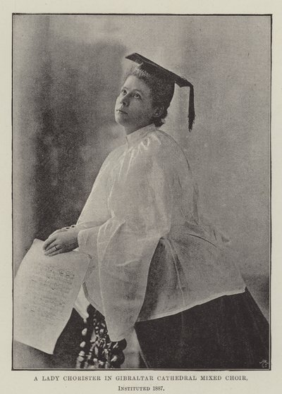 Lady Chorister in Gibraltar Cathedral Sekakuoro, perustettu 1887 tekijältä English Photographer
