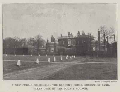 Uusi julkinen omaisuus, Rangers Lodge, Greenwich Park, jonka piirivaltuusto valtasi tekijältä English Photographer