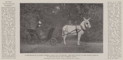 Muisto kuningatar Victorian viimeisestä vierailusta Irlannissa, hänen edesmennyt majesteettinsa aasinvaunussaan Viceregal Lodgen alueella tekijältä English Photographer