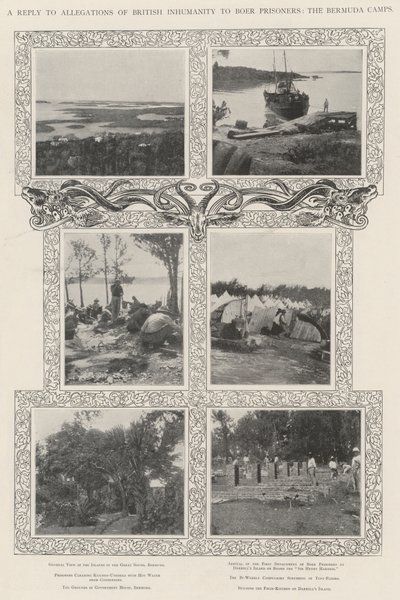 Vastaus syytöksiin brittiläisestä epäinhimillisyydestä Bermudan leireille, buurivangeille tekijältä English Photographer