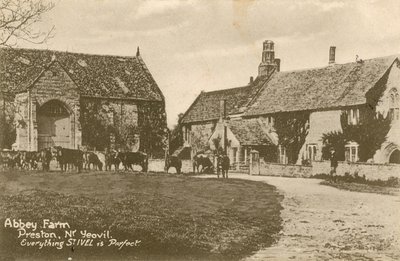 Abbey Farm Prestonissa lähellä Yeovilia. Postikortti lähetetty 1913. tekijältä English Photographer