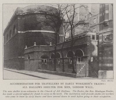 Majoitus Early Workmens -junilla matkustaville, All Hallows Shelter for Men, London Wall tekijältä English Photographer