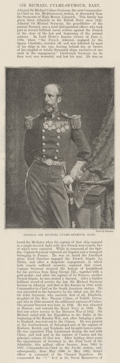Amiraali Sir Michael Culme-Seymour, Baronet tekijältä English Photographer