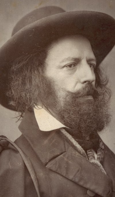 Alfred Lord Tennyson, runoilija, muotokuva (m/w kuva) tekijältä English Photographer