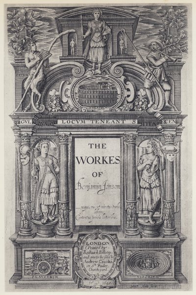 Ben Jonson, The Workers, Worked, KANSSA Stansby 1616 (b/w kuva) tekijältä English Photographer