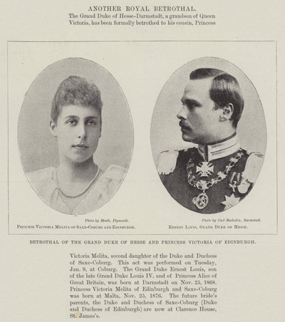 Hessenin suurherttua ja Edinburghin prinsessa Victorian kihlattu tekijältä English Photographer