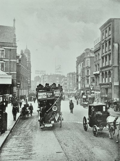 Bishopsgate: Liverpool Streetistä pohjoiseen, Lontoo, 1890 tekijältä English Photographer