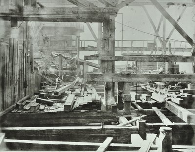 Blackfriars Bridge: rakennustyöt käynnissä, 1869 tekijältä English Photographer