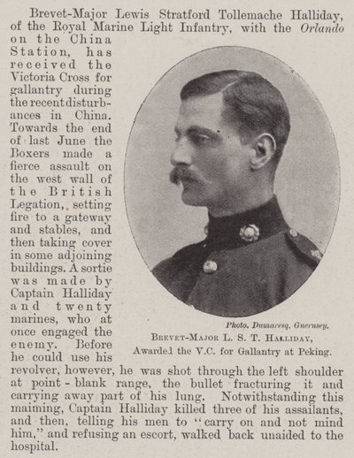 Brevet-majuri L S T Halliday, palkittu VC:n urhoollisuudesta Pekingissä tekijältä English Photographer