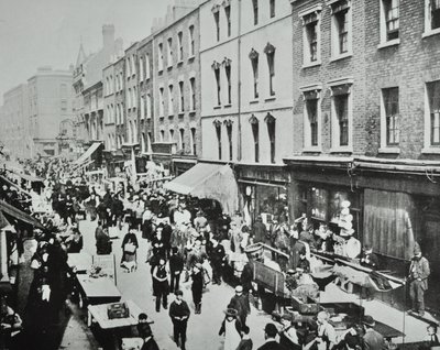 Brick Lane Market, Brick Lane: yleiskuva, 1895 tekijältä English Photographer