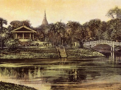 Burma / Myanmar: Pagoda Cantonment Gardensista (värikuva) tekijältä English Photographer