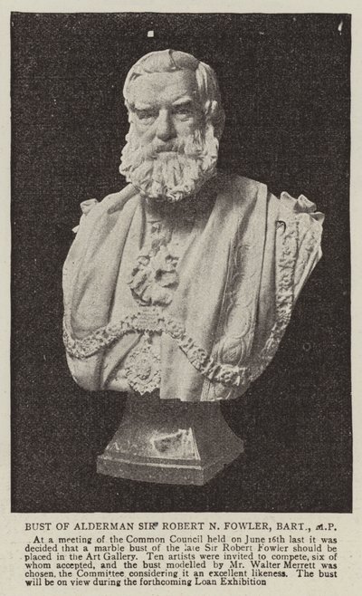 Alderman Sir Robert N Fowlerin rintakuva, Baronet, kansanedustaja tekijältä English Photographer