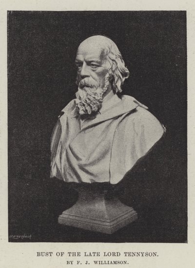 Edesmenneen Lord Tennysonin rintakuva, kirjoittanut F J Williamson tekijältä English Photographer