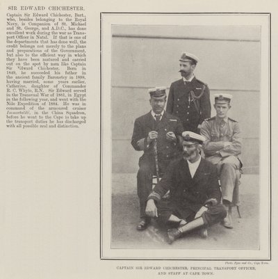 Kapteeni Sir Edward Chichester, johtava kuljetuspäällikkö ja henkilökunta Kapkaupungissa tekijältä English Photographer