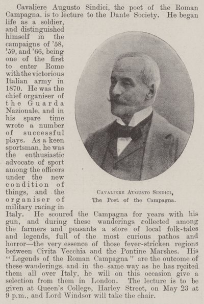 Ritari Augustus Sindici, Campagnan runoilija tekijältä English Photographer