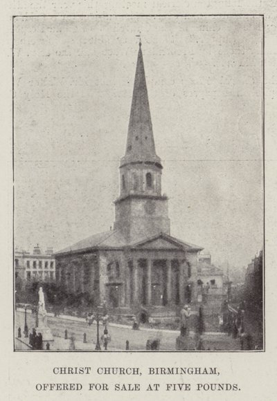 Christ Church, Birmingham, tarjottiin myyntiin viiden punnan hintaan tekijältä English Photographer