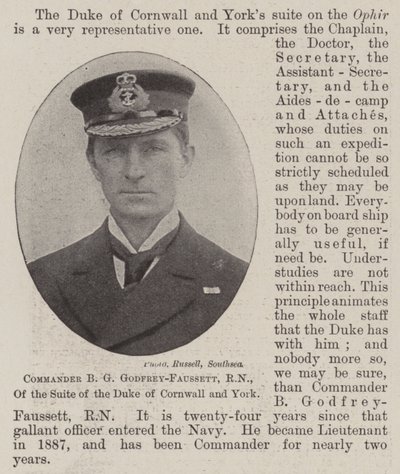 Komentaja B G Godfrey-Faussett, RN, Cornwallin ja Yorkin herttuan sarjasta tekijältä English Photographer