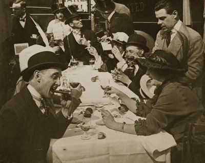 Derby Day -lounasjuhlat, painatus Horace W. Nichols, n. 1910 (syväpaino) tekijältä English Photographer