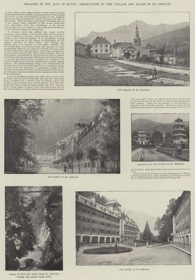 Katastrofi Savoyn Alpeilla, St Gervaisin kylän ja kylpylöiden tuho tekijältä English Photographer