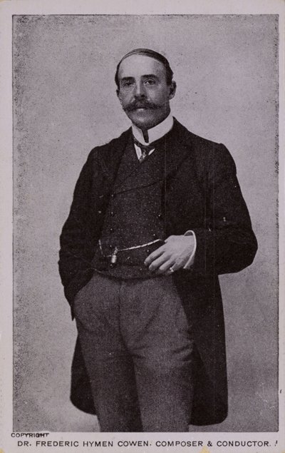 Tohtori Frederic Hymen Cowen, säveltäjä, pianisti ja kapellimestari (1852-1935) tekijältä English Photographer