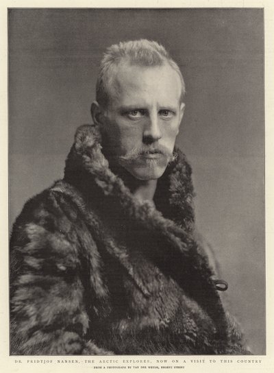 Tohtori Fridtjof Nansen, arktinen tutkimusmatkailija, on nyt vierailulla tässä maassa tekijältä English Photographer