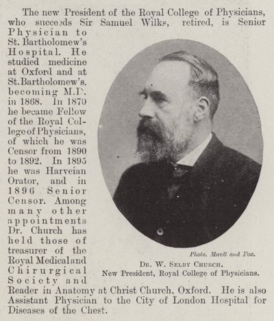 Dr W Selby Church, uusi presidentti, Royal College of Physicians tekijältä English Photographer