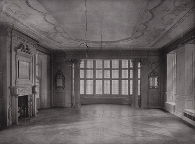 Drawing-room, näkymä lahdelle, Ashorne Hill House, lähellä Leamingtonia, Englannissa (m/v kuva) tekijältä English Photographer