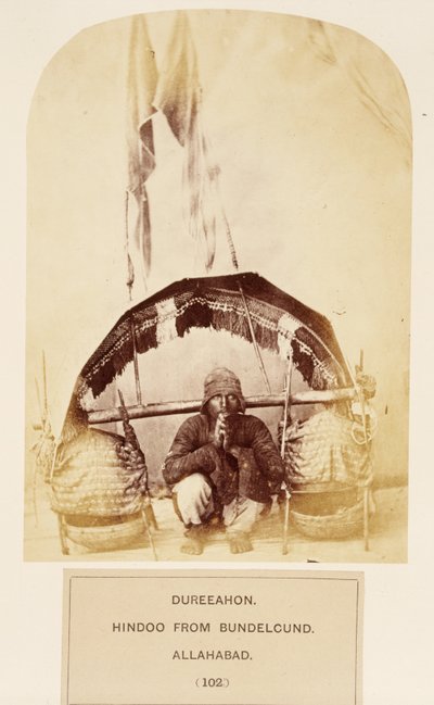 Dureeahon, Hindoo Bundelcundista, Allahabadista, J. Forbes Watsonin teoksesta The People of India, julkaistu 1868 (albumiprintti) tekijältä English Photographer