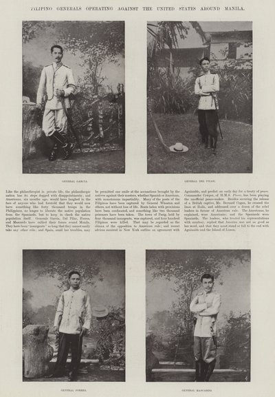 Filippiinien kenraalit operoivat Yhdysvaltoja vastaan Manilan ympärillä tekijältä English Photographer