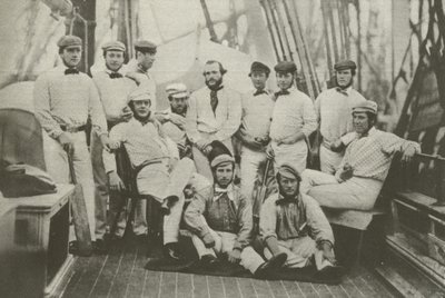 Ensimmäinen englantilainen krikettijoukkue Amerikkaan, 7. syyskuuta 1859 (b/w kuva) tekijältä English Photographer