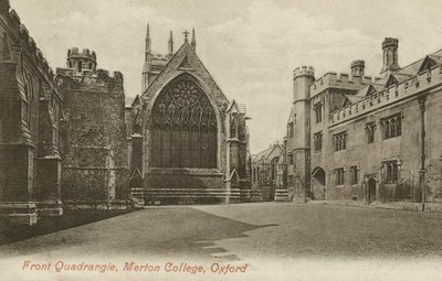 Front Quad, Merton College, Oxford, Oxfordshire (b/w kuva) tekijältä English Photographer