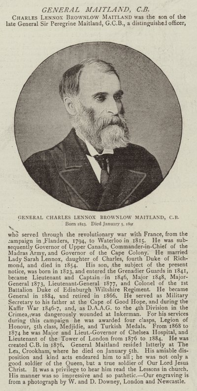 Kenraali Charles Lennox Brownlow Maitland, CB tekijältä English Photographer