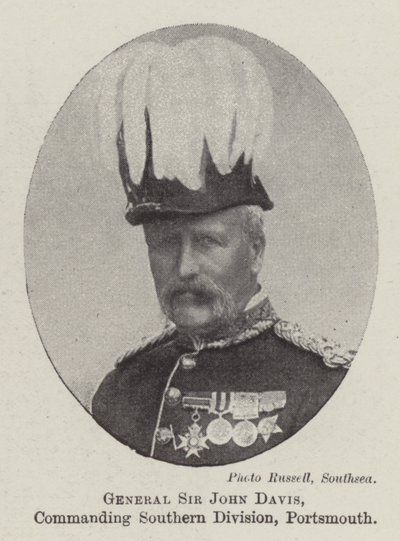 Kenraali Sir John Davis, eteläisen divisioonan komentaja, Portsmouth tekijältä English Photographer