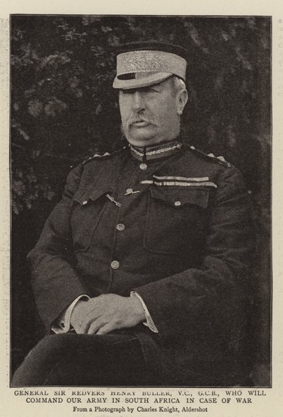 Kenraali Sir Redvers Henry Buller, VC, GCB, joka tulee komentamaan armeijaamme Etelä-Afrikassa sodan sattuessa tekijältä English Photographer