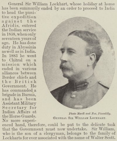 Kenraali Sir William Lockhart tekijältä English Photographer