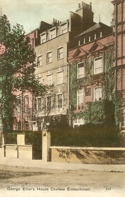 George Elliotin talo, Cheyne Walk, Chelsea Embankment, Lontoo (värillinen kuva). tekijältä English Photographer
