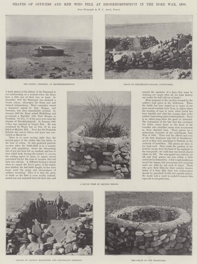 Buurisodassa Bronkhorstspruitissa vuonna 1880 kaatuneiden upseerien ja miesten haudat tekijältä English Photographer